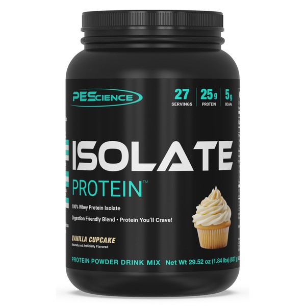 PEScience Isolate Whey Protein Powder, Vanilla Cupcake, 27 Servings, 100%