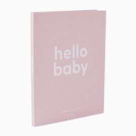 MORI Baby Premium Hello Baby Memory Book in Blush - Milestone Record Activity Journal for Newborns - Unisex Keepsake Diary with Personal Love Letter - One Size