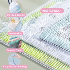 SHINIANZHI 30 Pack Mesh Zipper Pouch Bags, Waterproof Zip File Bags, A4 Zipper Bags for Classroom Organization and Storage, Board Games Storage Bags for Office Home Travel (30)
