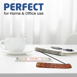 12x15g Incense Sticks with Incense Sticks Holder for Meditation, Aromatherapy, Spa, Yoga, Relaxation, Healing, Weddings, Spirituality and Positivity (WHITE SAGE - 12PK)