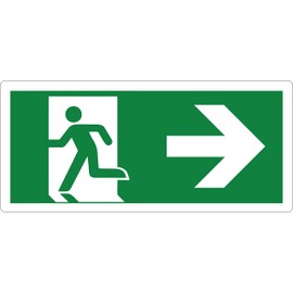 pubblimania Emergency Exit PVC Heavy Duty Outdoor Indoor (29 x 13 cm, Right)