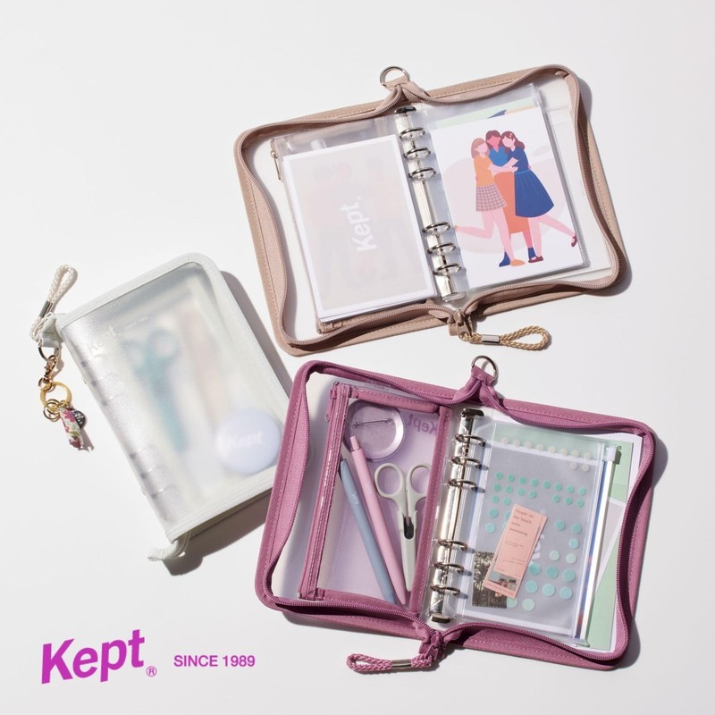 Raymay Fujii KP1156BG Binder Kept Mesh Pouch Refill 6 Holes