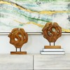 WELLAND Set of 2 Teak Abstract Handmade Sculpture Live Edge
