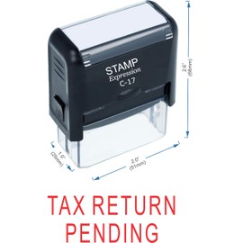 stampexpression - Tax Return Pending Office Self Inking Rubber Stamp - Red Ink (A-50053)