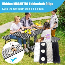 CUNGLIN Tablecloth Holder Clips Tablecloth Weights Pack of 6 Tablecloth Clips Extra Heavy Tablecloth Weights Magnetic Garden Tablecloth Weights