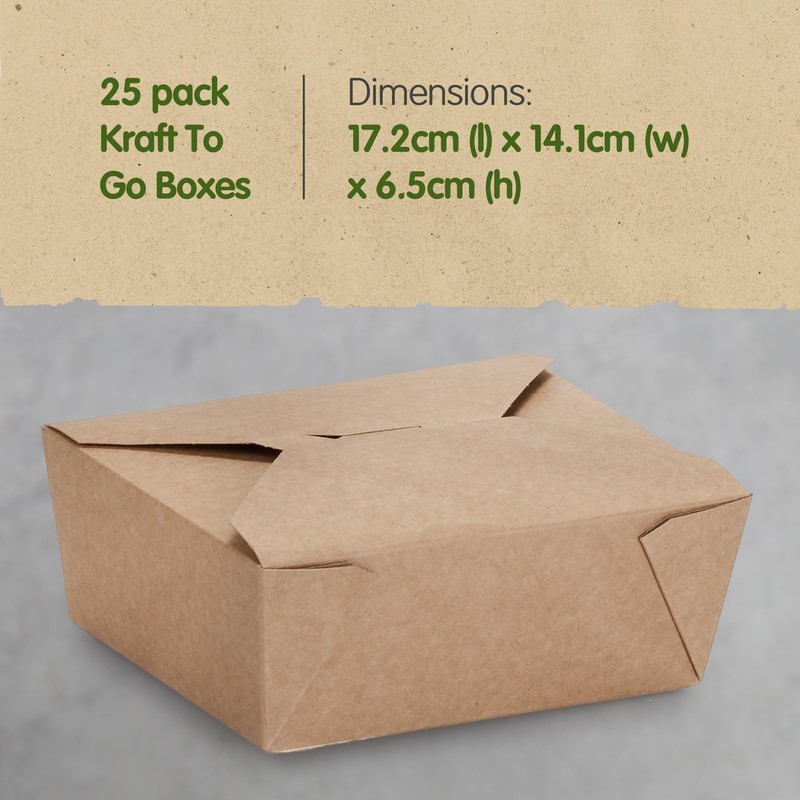 Signature Packaging - Kraft Food Takeaway Box - 25 Pack