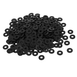 TOP-VIGOR 400Pcs Black Nylon Flat Washers, M4 x 10mm x 1mm Insulating Round Seal Spacer Tap Sealing O Ring Gasket for Faucet Pipe Water Hose