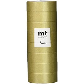 Kamoi Kakoshi Mt Masking Tape, 8 Ps, Width 0.6 inches (15 mm) x 2.8 ft (7 m), 205 Gold, MT08P205R