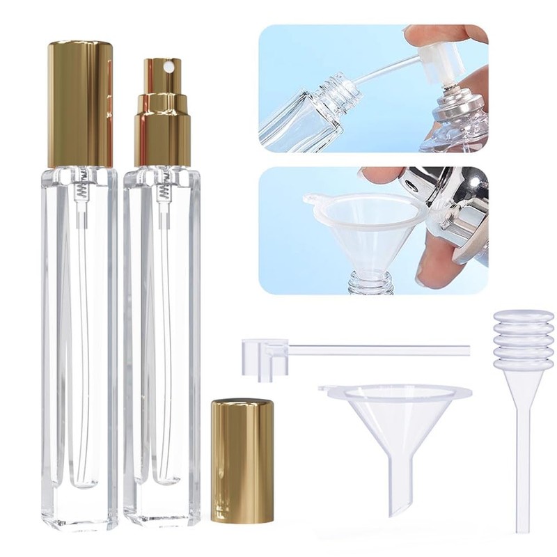 Seafulee 5PCS Cologne Atomizer Empty, 10ML Mini Perfume Bottles Refillable