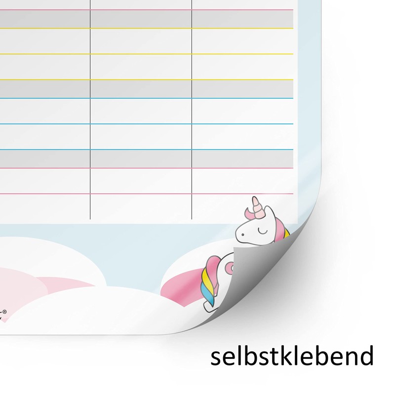 younikat Girl’s Unicorn Timetable, DIN A4, For Beginning School