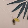 MANILATA Natural Lemon Quartz and Pyrite Crystals Pendant Necklace, Coffin