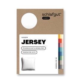 Schlafgut Easy Jersey Cushion Cover 40 x 40 cm Full White with 100% Cotton, Super Soft & Breathable Pillowcase