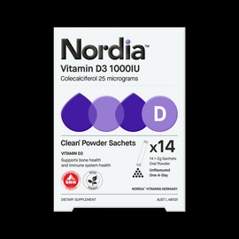 Nordia Vitamin D3 1000IU Unflavoured Powder 2g x 14 Sachets