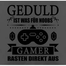 Shirtracer Cushion 50 x 50 cm – Statement with Sayings – Patience is What for Noobs – Gamer Snap Directly Out – 50 x 50 cm – Grey – Gamer Cushion Cover Saying Sayings Gaming Cushion Covers Gaming