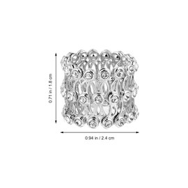 OATIPHO Adjustable Telescopic Ring Women's Ring, 2 in 1 Ring Bracelet, Elastic Copper Bracelet with Rhinestones, Silver Copper Jewellery for Special Occasions such as Birthdays 1.6 x 1.6 x 1.5 cm