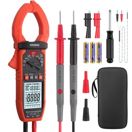 Proster Clamp Meter, 6,000 Count, 1,000 A, Supports Current, INRUSH, PEAK, VFD, LoZ Function, True Value, AC/DC Voltage, AC/DC Current, Resistance, Capacity, Frequency, Duty Ratio, Temperature, NCV