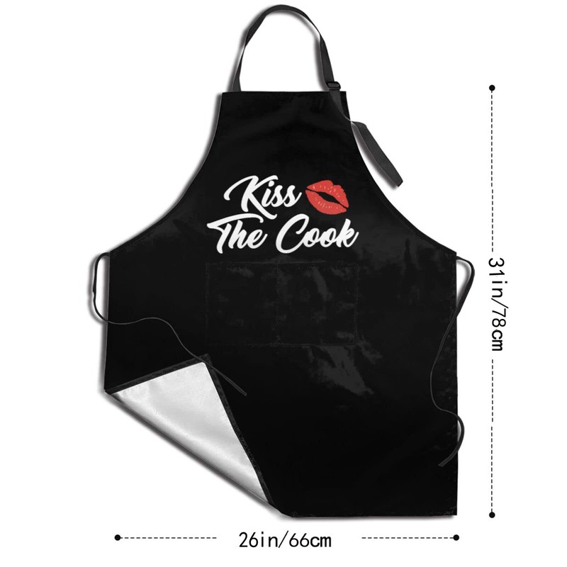 Jumsky Kiss The Cook Apron Adjustable Cooking Kitchen Chef Apron