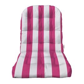 RSH DECOR: Tufted Adirondack Chair Cushion | 42.5” x 21” | All-Weather Spun Fabric | Water and Fade-Resistant | Outdoor Cushion for Patio Furniture | Classic Pink Stripe