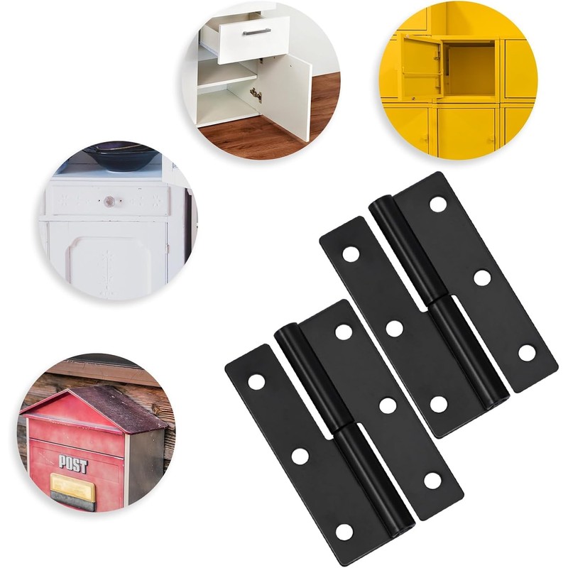 QOOWFEANIG 4 Pairs Black Lift-Off Hinges 2.5ins Stainless Steel Hinges