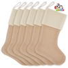 JOYIN 6 Pcs 18” Plain Burlap Christmas Stocking, Xmas Fireplace