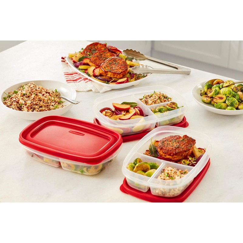 Rubbermaid EasyFindLids Meal Prep Containers 5.1 Cup Red