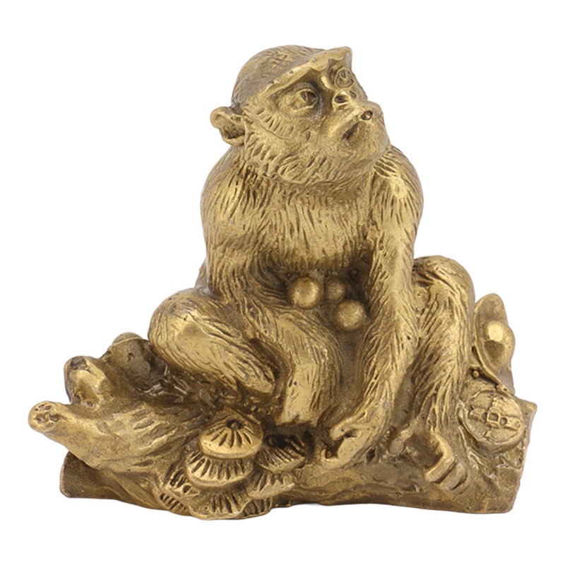 Brass Monkey Statue Chinese Zodiac Handmade Home Decor Collectibles Figurine