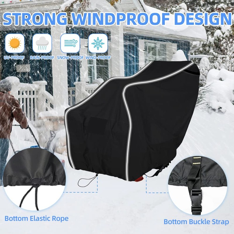 zenicham Heavy-Duty 600D Fade and Crack Resistant Snow Blower Covers,