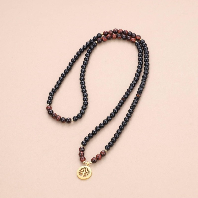 COAI Tree of Life Necklace 108 Mala Beads Prayer Wrap