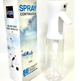 NGR Spray Bottle for Hair (10.1 oz/300ml) Ultra Fine Mist Sprayer- for Salons, Cleaning, Hairstyling, Plants, Misting, Skin Care and Essential Oil & More (WHITE)