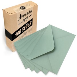 Japun Pack of 100 Paper Envelopes without Window DIN C6 162 x 114 mm Green