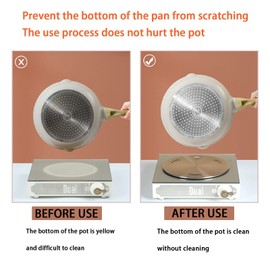 JIENAQIN 6.3inch Induction Cooktop Mat, Induction Converter Heat Diffuser Simmer Ring Plate,Stainless Steel Heat Diffuser Induction Plate with Stainless Handle Adapter Converter (16cm)