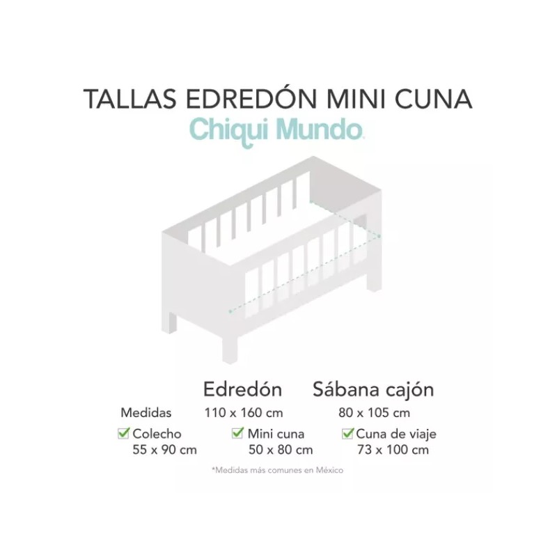 Chiqui Mundo Juego De Edredón Mini Cuna Elefantito Chiquimundo