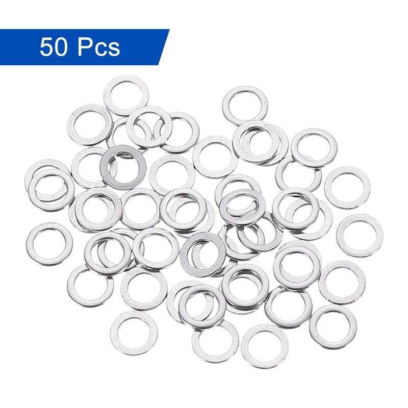 sourcing map 50 Pcs M4 Flat Washer, 4x7x0.8mm Thickened 304