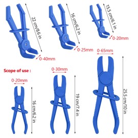 Set of 6 Hose Clamps Set, Car Pliers Set, The Set Includes Hose Clamps in Various Sizes for a Variety of Applications, Clamping Pliers for Fuel Hoses (Blue)