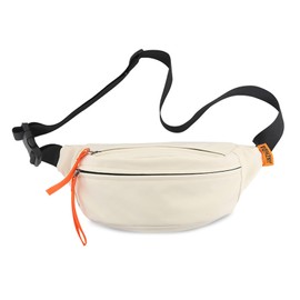 FANDARE Crossbody Sling Backpack Belt Bag Fanny Packs One Shoulder Bag Crossbody Bag for Men Women Chest Bag for Work Outdoor Running Traveling Office College Travel Satchel Bag White