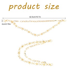 Gold Pants Chains Biker Motorcycle Pants Jean Punk Long Key Chain Hip Hop Trousers Wallet Jeans Chain Double Layer Thorn Metal Chains for Men Women Daily Wear Fashion Trendy Wallet Keys