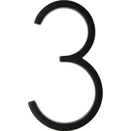 Distinctions 844713 Black Upgraded 5" Floating House Number 3, 5-Inch
