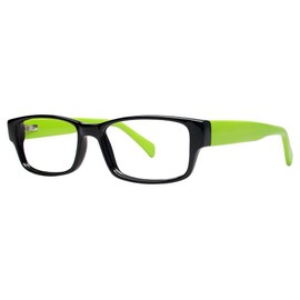 MODERN OPTICAL CHILL UNISEX PLASTIC EYEGLASSES 46-15-135 BLK/LIME W/ SOFT CASE