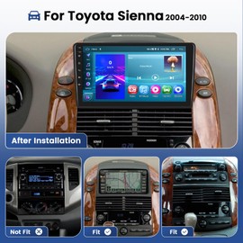 Car Stereo for Toyota Sienna 2004-2010 with Wireless Apple Carplay Android Auto Screen, 2+64G Android 13 9 Inch Touch Screen Car Radio GPS WiFi BT FM RDS Radio SWC EQ Backup Camera