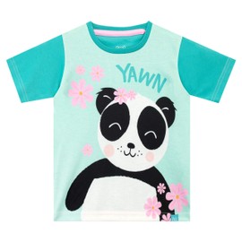 Harry Bear Girls Panda Pyjamas, Green