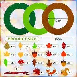 LIVESTN Felt Craft Set for Decoration, Autumn Crafts for Children, Creative Sets and Craft Supplies for Children, Owl Craft Set, Creative Sets and Craft Supplies, Autumn Time Decorative Wreath for