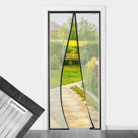 Fly Screen Door, 100 x 205 cm, design4door Fly Screen Balcony Door, Black, No Mosquitoes, Healthy Life