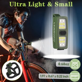 Lembopo Small Rechargeable EDC Flashlight, Clip on Running Lights Gift for Runners, Safety Bike Lights for Dog Walking at Night, Hands Free Running Accessories Gear for Women Men