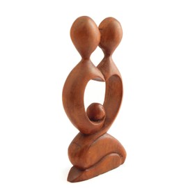 Brave Wings Hand Carved Wooden Curve Art ~ Papa Mama Romantic Partner ~ OOAK Ornament Sculpture Figurine Statue Unique Table Decoration Home Decor Gift for Christmas and Birthdays ~ 4620