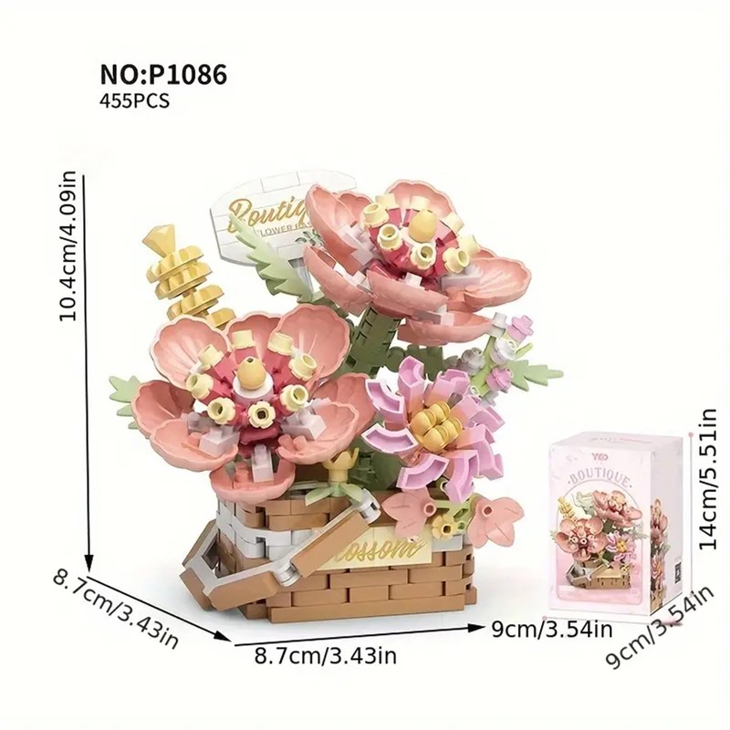 MMSZHL Bloques de Construcción de Ramo de Flores, 524 Pcs