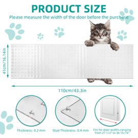 KHS KHS Carpet Protector for Pets, 3.6Ft Plastic Carpet Protector for Doorway, Anti Cat Scratching Carpets, Easy to Cut Floor Runner Under Doorway, Cat Scratch Mat Protector