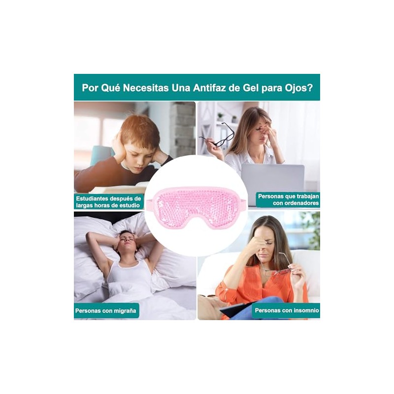 Antifaz de Gel para Ojos Frío y Caliente para Dormir