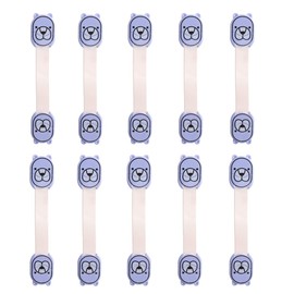 Child Safety Cabinet Locks for Baby Proof, Child Proof Safety Locks for Cabinets, Drawers, Cupboard, Oven, Fridge, No Drilling (Blue, 10Packs)