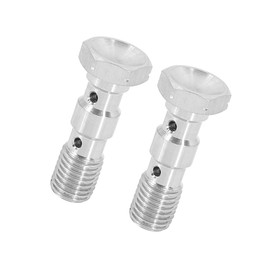 INFINAUTO 2pcs M10x1.25 Metric Thread Double Banjo Bolt Brake Fitting Adapter Stylish Design