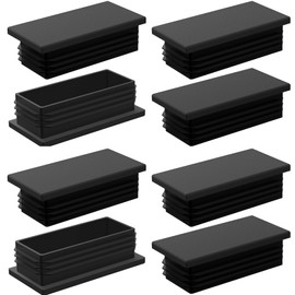 Gyykzz 8 Pack Plastic Handrail End Cap for Stainless Steel Cable Handrail, Black Rectangle Handrail Accessories for Flat Top Rail for Cable Railing System, Plastic Plug End Cap for Pipe Tubing